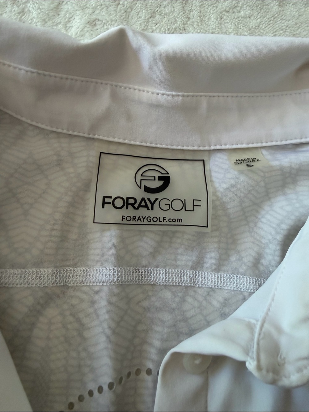 Foray Golf Sleeveless Button Down Polo Shirt White Size Small - Picture 4 of 6